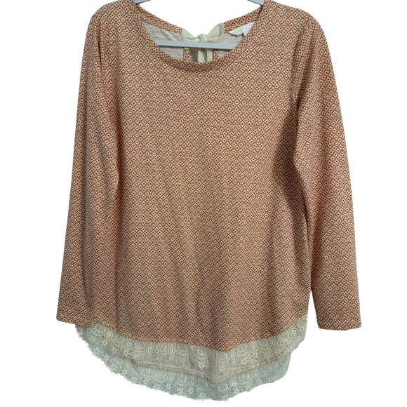 LC NWOT Women's M Cottagecore Floral Lace Bow Long Sleeve Top Soft Girl Coquette - Picture 2 of 11